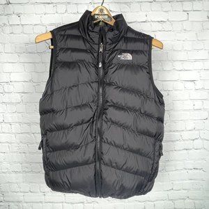 The North Face Down Puffer Vest Youth Lg Adult Sm Reversible 550 Plaid Black